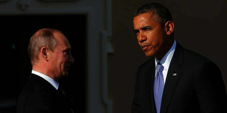 UENIGE: USAs president Barack Obama (til høyre) snakket med Russlands president Vladimir Putin på telefonen. Men de kom ikke fram til noen løsning på krisen i Ukraina.