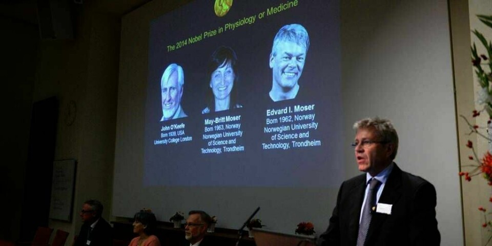 PRIS:Her blir det klart at det norske ekteparet May-Britt og Edvard Moser får nobelprisen i medisin. De deler prisen med forskeren John O'Keefe.