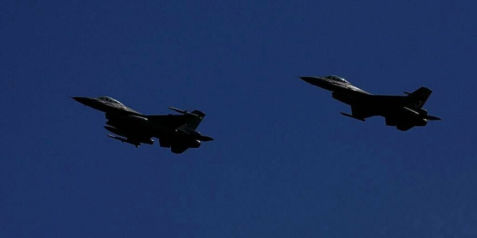 JAGERFLY:  Norske F16-fly møtte russiske krigsfly utenfor norskekysten tirsdag.