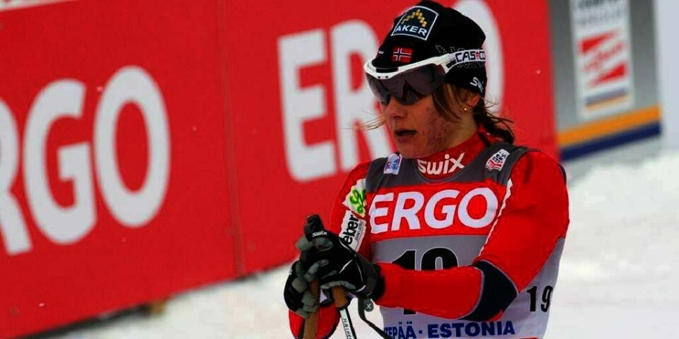 VANT: Maiken Caspersen Falla var best. Det var under kvinnenes sprint i NM i ski fredag.