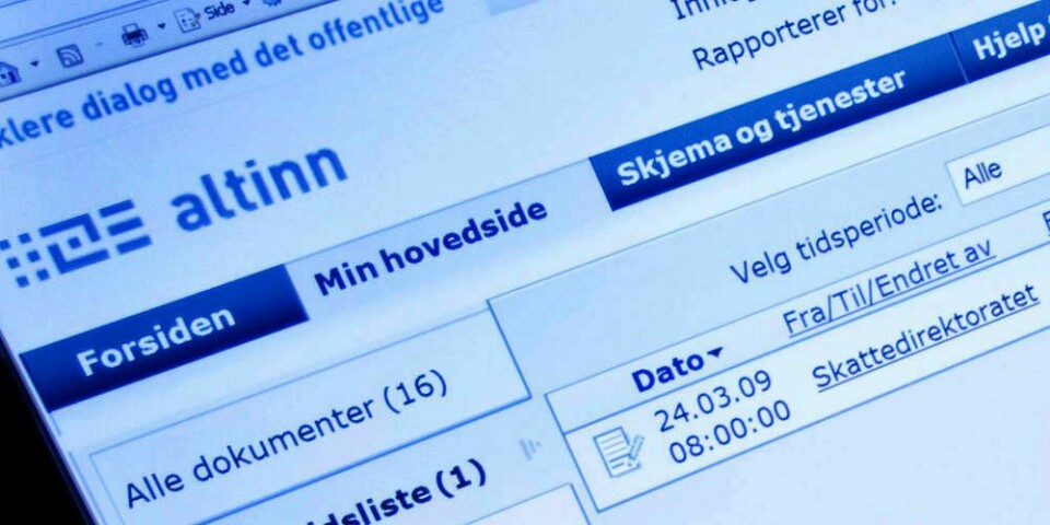FEIL: Det er blitt en stor feil på nettstedet Altinn. Folk som skulle sjekke skatten for 2011, ble logget inn som en annen person. Derfor er nettstedet stengt.