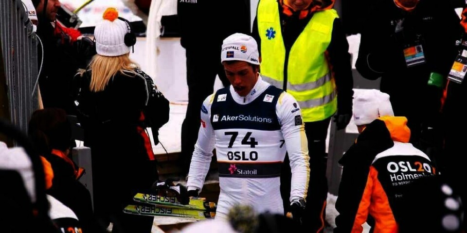 MISFORNØYD  Svenske Marcus Hellner kom i mål som nummer 34 tirsdag. Han gikk 15-kilometer langrenn i verdens-mesterskapet (VM) på ski. Han hadde dårlig smurte ski.