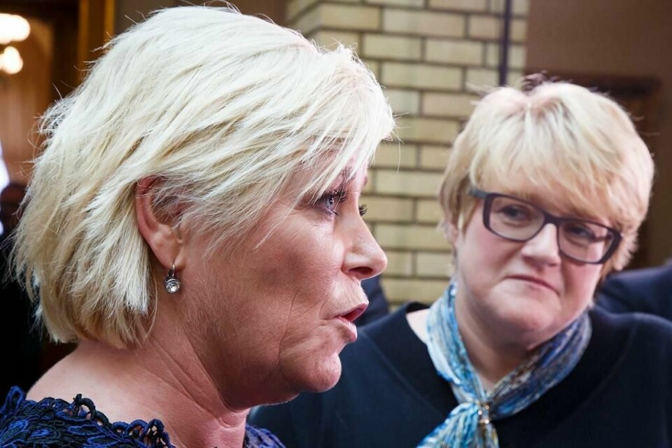 UENIGE: Finansminister Siv Jensen og Trine Skei Grande er uenige om hvor mye penger som skal brukes på miljøet.