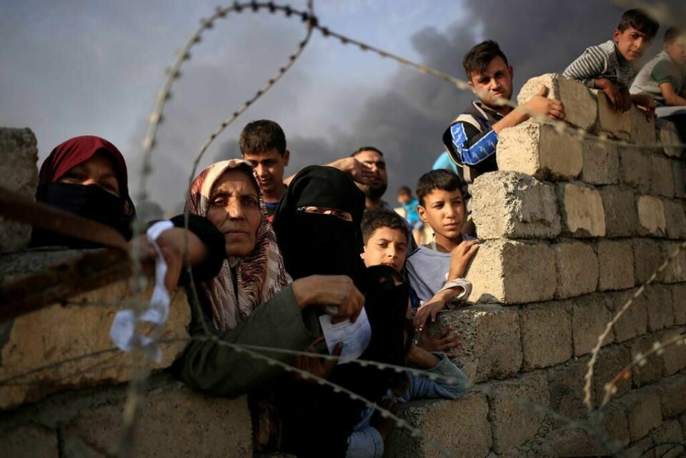 FLYKTNINGER: Disse personene klarte å flykte fra IS i Mosul. De er nå i en flyktningleir i Qayyara i Irak.
