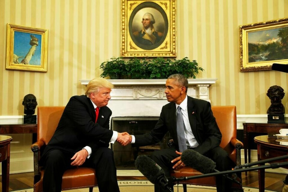VENNER: Donald Trump besøkte president Barack Obama. De snakket sammen i Det hvite hus.
