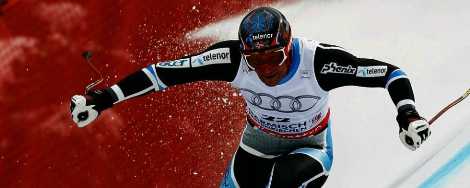 TREDJEPLASS: Aksel Lund Svindal var fornøyd med tredjeplassen i konkurransen super-G torsdag.