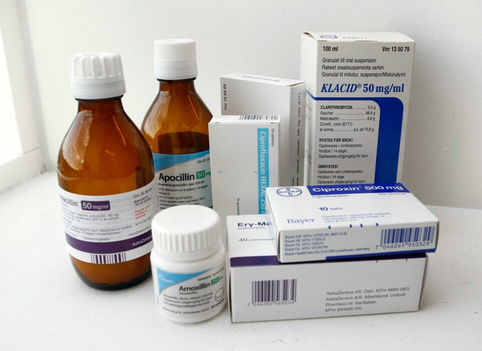 ANTIBIOTIKA: Hvis bakterier utvikler resistens, kan antibiotika slutte å fungere som medisin. Sidan 2012 har det vore ein nedgang på 32 prosent i total antibiotikabruk i Noreg. Foto: Gorm Kallestad / NTB / NPK