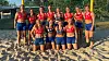Bildet viser det norske kvinnelandslaget i beachhåndball.