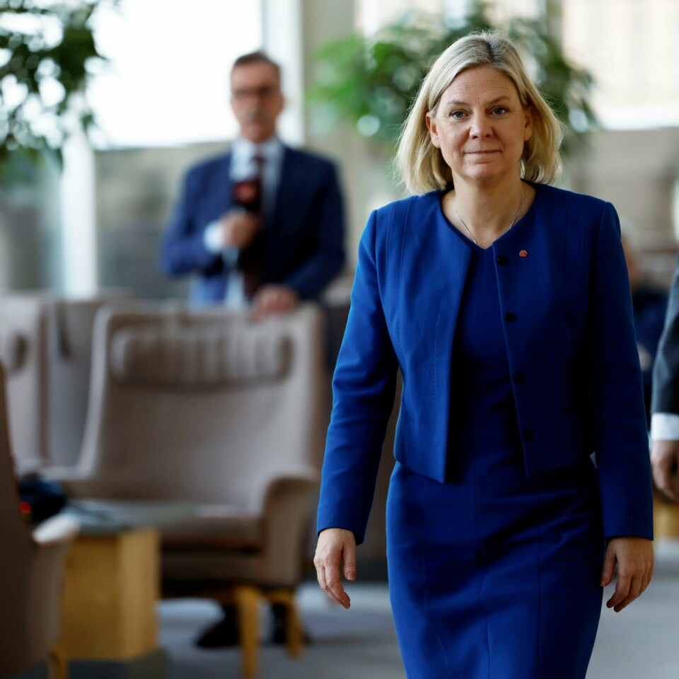 STATSMINISTER: Magdalena Andersson blir den første kvinnelige statsministeren i Sverige noensinne. Socialdemokraternas Magdalena Andersson skal møte Vänsterpartiets leder fredag.Foto: Fredrik Persson/TT / NTB