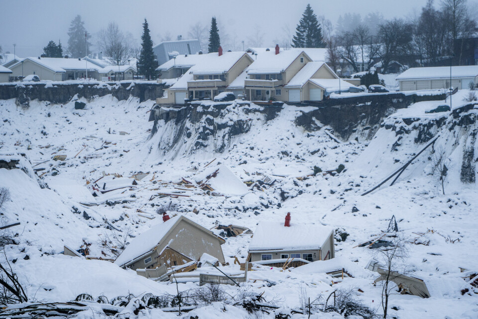 SKRED: Skredet i Gjerdrum var så voldsomt at det flyttet noen hus 400 meter bort.
