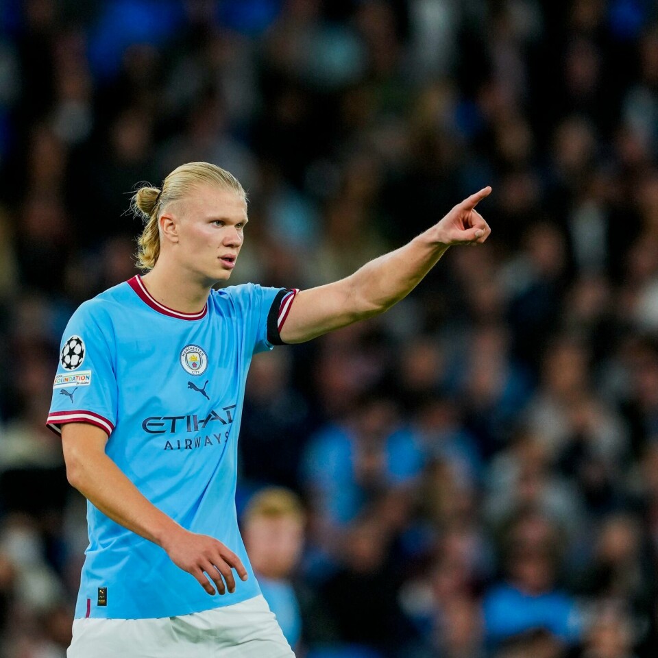 FOTBALL: Manchester Citys Erling Braut Haaland blir å se i jula. Bildet viser Manchester Citys Erling Braut Haaland, som blir å se på Viaplay i jula. Foto: Fredrik Varfjell / NTB