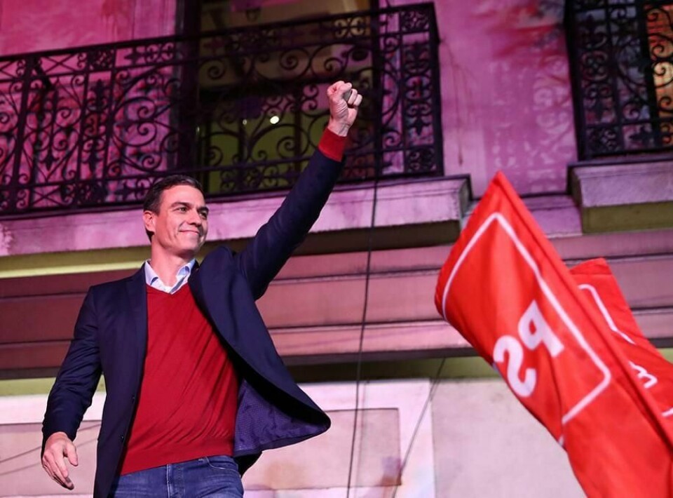 VANT: Statsminister Pedro Sánchez sitt parti PSOE fikk flest stemmer i valget i Spania. Men det blir vanskelig å få til en flertalls-regjering.