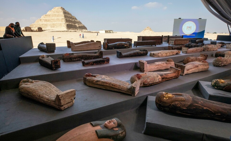 FUNN: Over 100 sarkofager er funnet i Egypt. Mange av dem kommer fra Cleopatras tid rundt 30 år før Kristus. Bildet viser flere sarkofager.
