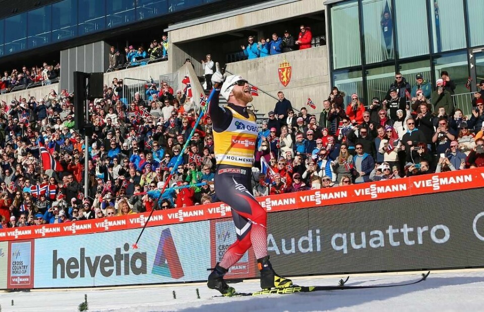 VANT: Mange så at Martin Johnsrud Sundby vant femmila. Rundt 120.000 mennesker var i Holmenkollen i helga.