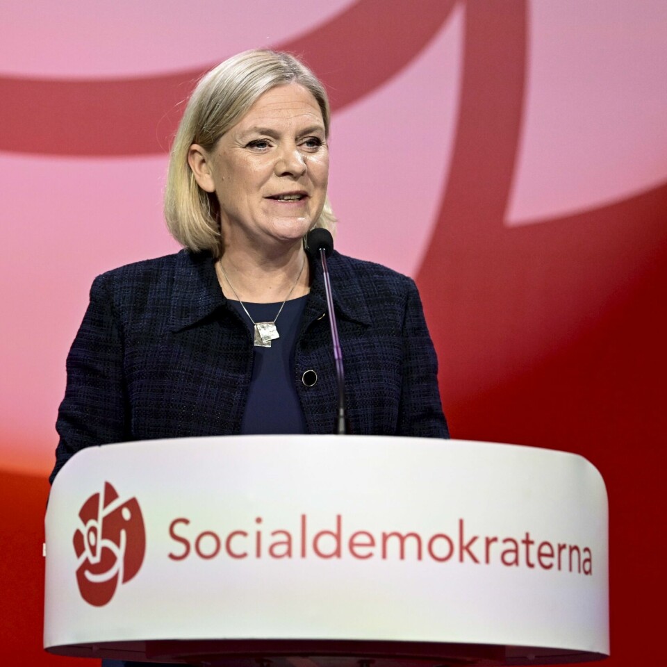 SLUTTER: Magdalena Andersson leder partiet Socialdemokraterna. Hun er også statsminister i Sverige. Men nå er det klart at hun tapte valget. STOCKHOLM 20220911Socialdemokraternas partileder Magdalena Andersson ber om tålmodighet mens svenskene venter på valgresultatet. Et foreløpig resultat kommer ikke før onsdag. Foto: Claudio Bresciani / TT / NTB