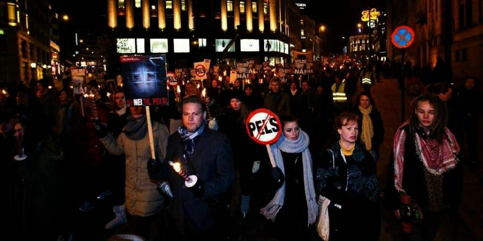 TOG: Fakkeltog mot pels arrangeres for niende år på rad. Her fra toget i Oslo i 2011.