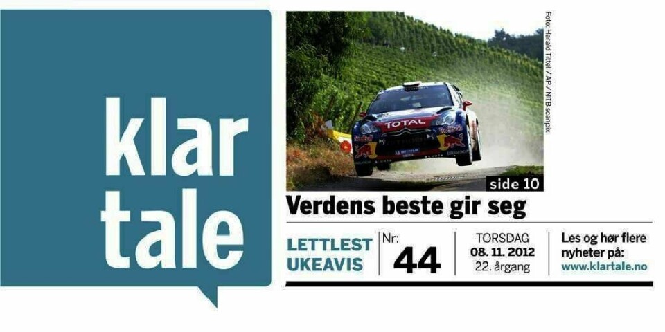 KLAR TALE:  Papiravisa Klar Tale kommer ut hver torsdag. Enklere språk gjør nyhetsbilde lettere å forstå.