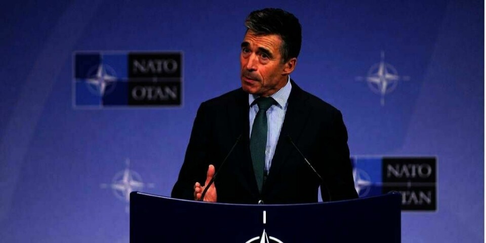 BRYTER: Forsvars-samarbeidet (NATO) stanser alt praktisk samarbeid med Russland. Bildet viser generalsekretær i NATO, Anders Fogh Rasmussen.