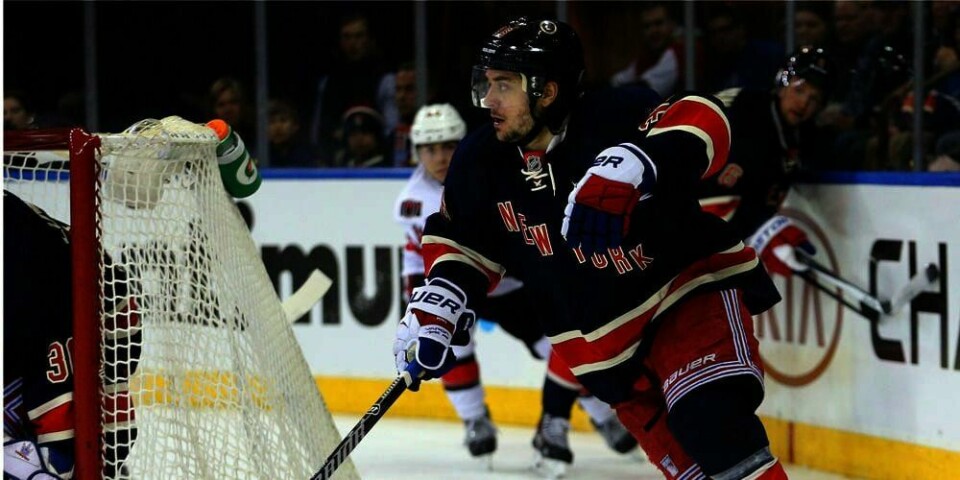 NY REKORD: Hockey-spiller Mats Zuccarello Aasen har fått 58 målpoeng så langt i sesongen. Det er det beste en nordmann har gjort i den amerikanske hockey-ligaen NHL.