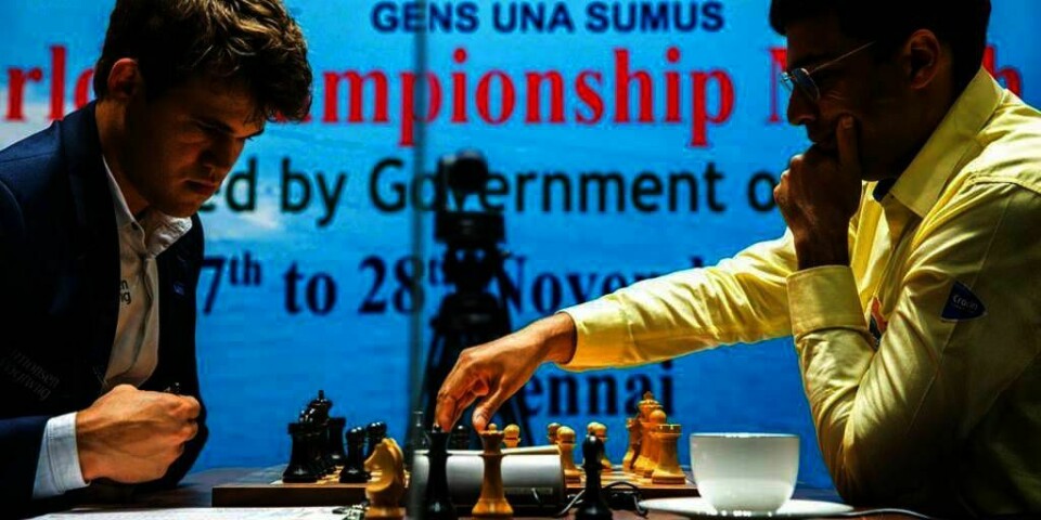 KAMP:  Magnus Carlsen spilte mot Viswanathan Anand i VM i sjakk i fjor. Carlsen ble verdensmester. Neste VM blir i Russland.