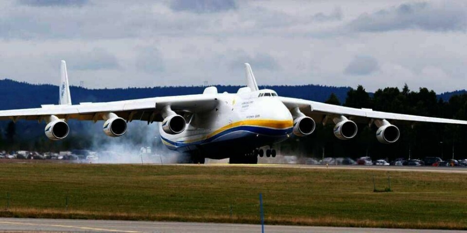 GARDERMOEN: Verdens største fly landet på Oslo lufthavn torsdag.