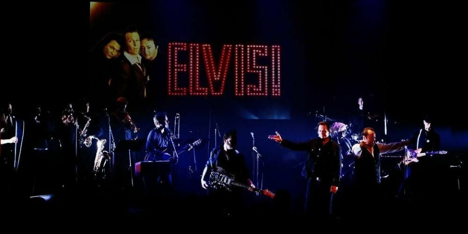 ELVIS: Paal Flaata, Stephen Ackles og Vidar Busk skal reise landet rundt med sitt Elvis-show. Elvis ville ha fylt 80 år i år.