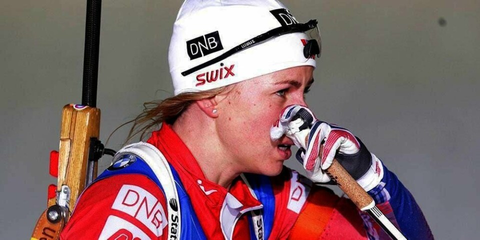 MEDALJE?: På bildet ser vi en tydelig skuffet Tiril Eckhoff etter 52. plassen onsdag. Det er stafett for damelaget i skiskyting fredag kveld. Målet er medalje.