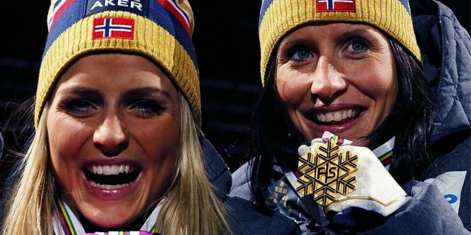 MEDALJER: kan Therese Johaug (til venstre) og Marit Bjørgen slå til på tremila i VM lørdag?