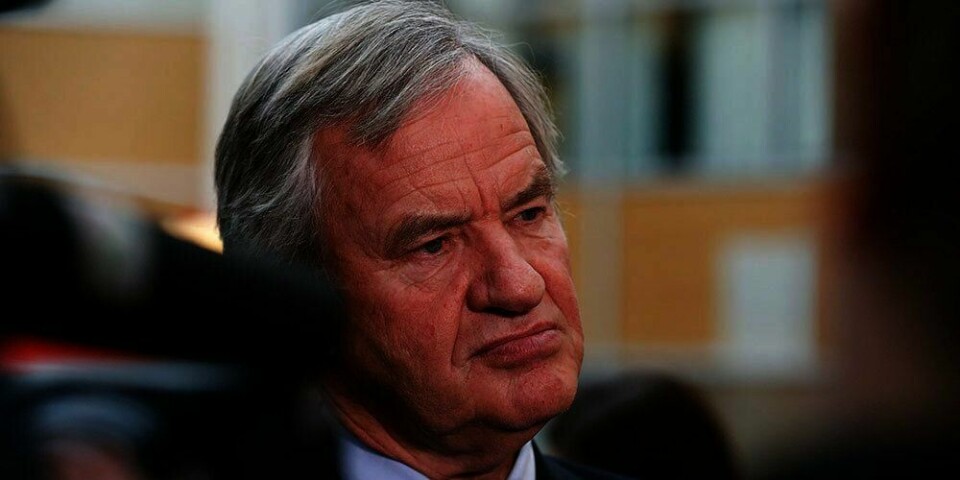 UNDER PRESS: Norwegian-sjef Bjørn Kjos snakker med pressen torsdag.