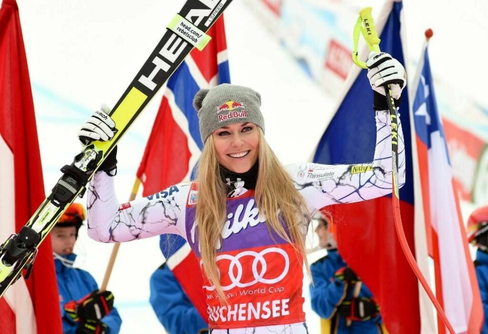ALPINT: Lindsey Vonn konkurrerer i alpint. Hun er fra USA.