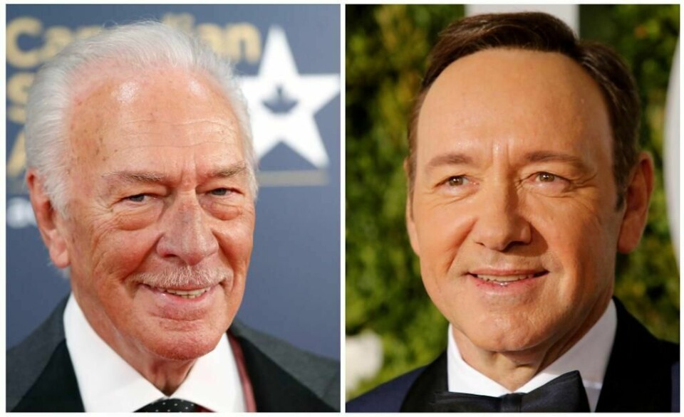 ERSTATTET: Christopher Plummer (til venstre) spiller inn nye scener i en film. Han får rollen til Kevin Spacey.