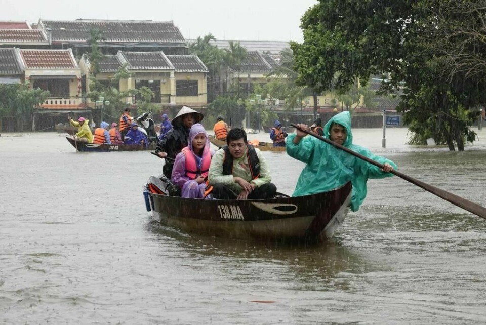 TYFON: Den kraftige tyfonen Damrey har skapt flom i Vietnam. Bildet er fra byen Hoi An.