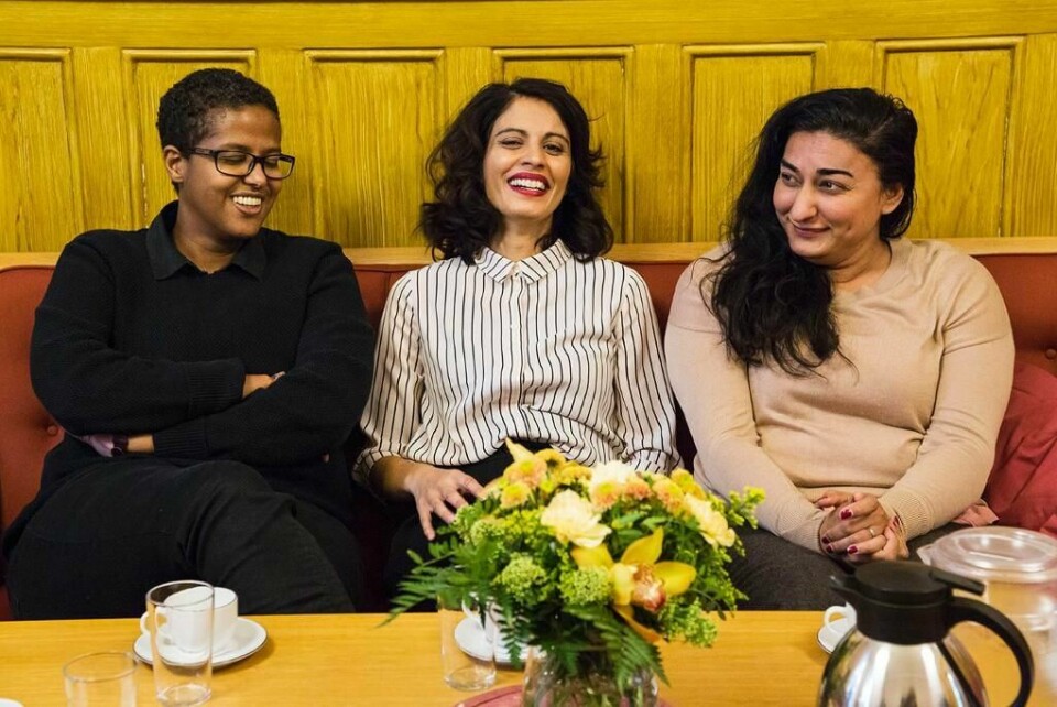 SAMMEN: Fra venstre: Aman Aden, Shabana Rehman Gaarder og Iram Haq.