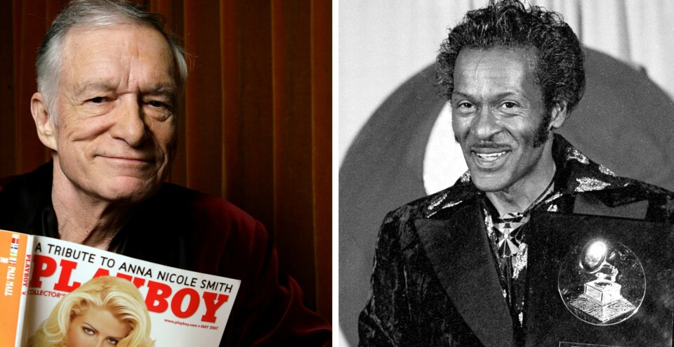 DØDE: Hugh Hefner døde i september. Han ble 91 år gammel. Også artisten Chuck Berry ble gammel. Han døde i mars og ble 90 år.