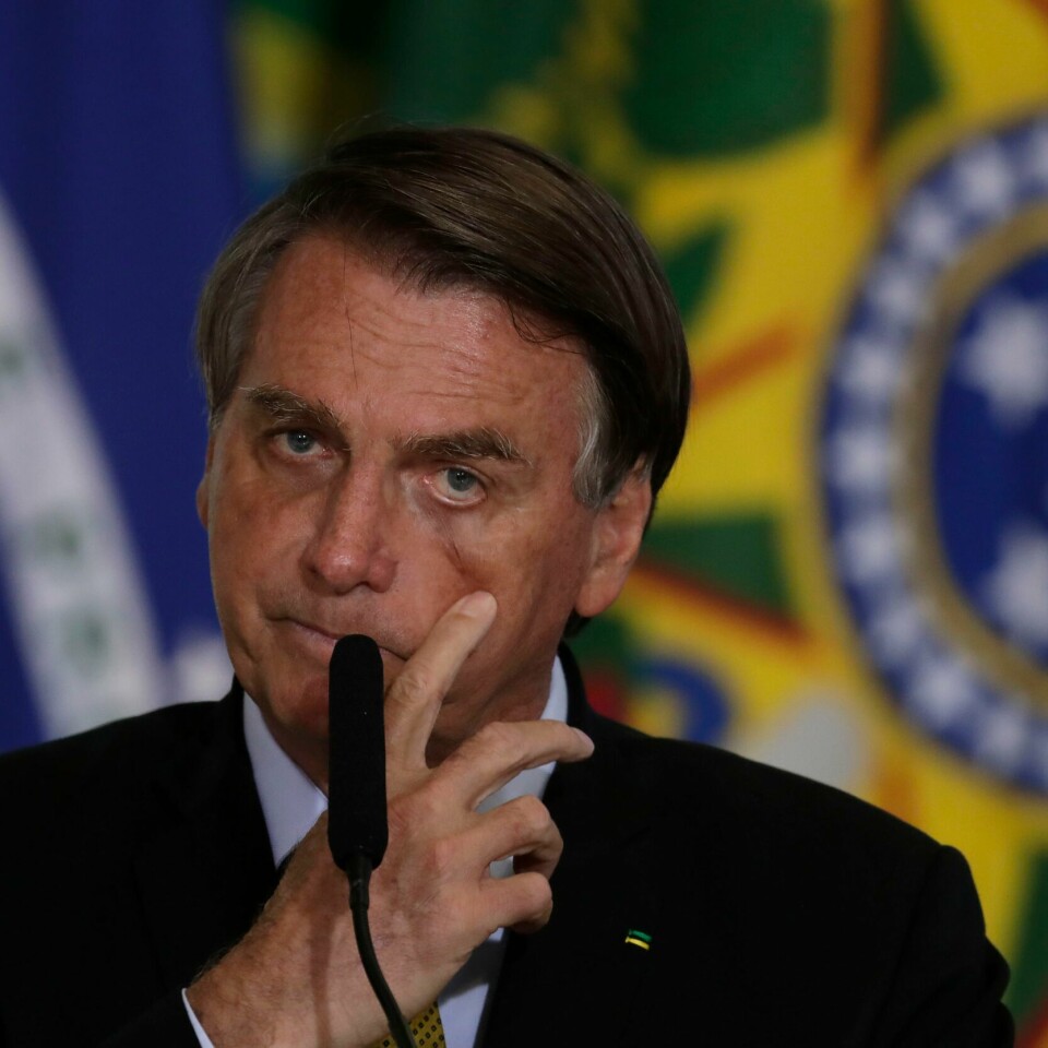 President Jair Bolsonaro mener at det allerede nå er jukset med valget. Foto: Eraldo Peres / AP / NTB