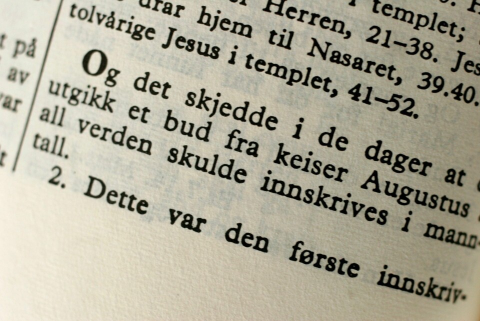 OSLO 20080325:
Gammel bibel fra 1930. Det nye og gamle testamentet. Hellig skrift. Bibel, bibler. Det nye Testamentets bøker. Juleevangeliet.
Foto: Jarl Fr. Erichsen / NTB Utdanningsdirektoratet (Udir) mener det kan være i strid med opplæringsloven å dele ut bibler ved norske skoler. Foto: Jarl Fr. Erichsen / NTB