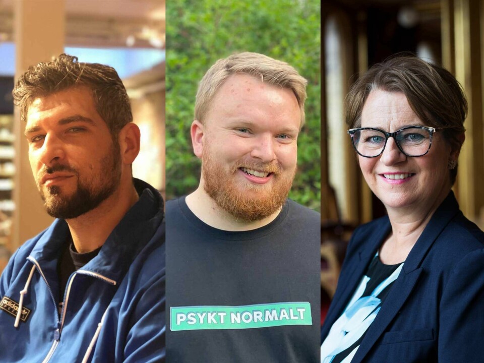 VIKTIG: Leo Ajkic, Oskar Fjørtoft Sandanger og Tone Wilhelmsen Trøen er enige om at det er viktig å stemme. COLAB