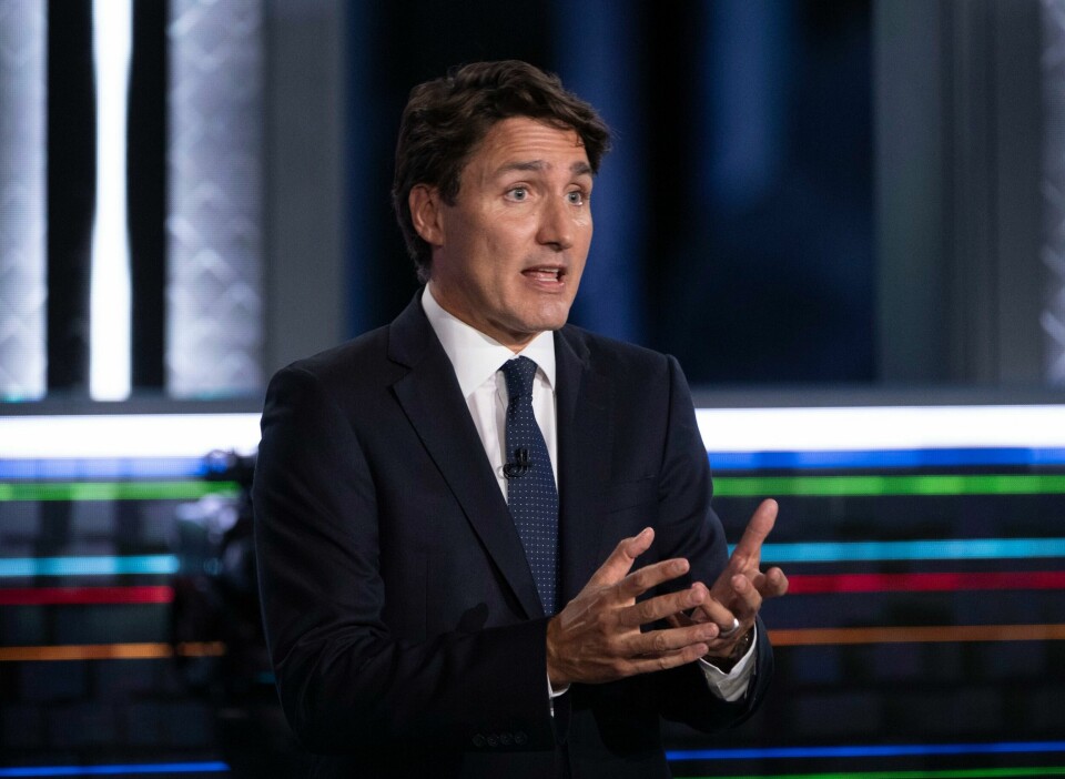 STATSMINISTER: Statsminister Justin Trudeau kan miste jobben sin etter valget. Statsminister og leder for Det liberale partiet, Justin Trudeau, kjemper for gjenvalg. Foto: Justin Tang / The Canadian Press via AP / NTB