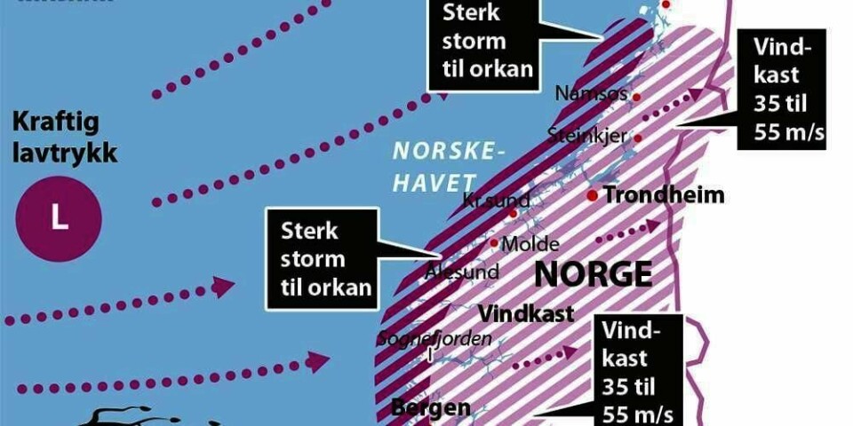 TOR: Slik treffer ekstremværet Tor.