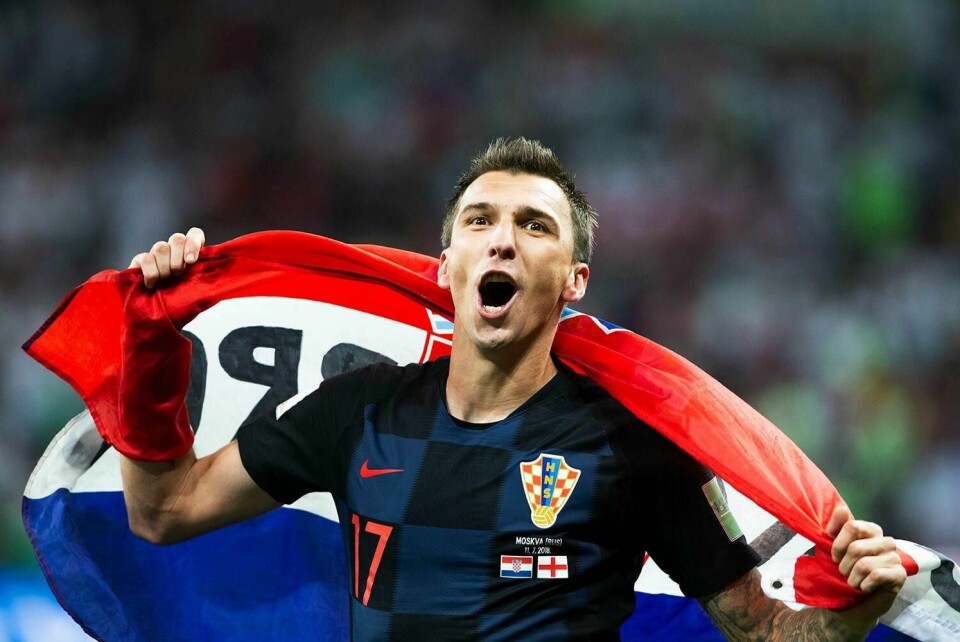 JUBEL: Kroatia var så glade da de kom til finalen i VM i fotball. Kroatias Mario Mandzukic skåret vinnermålet.