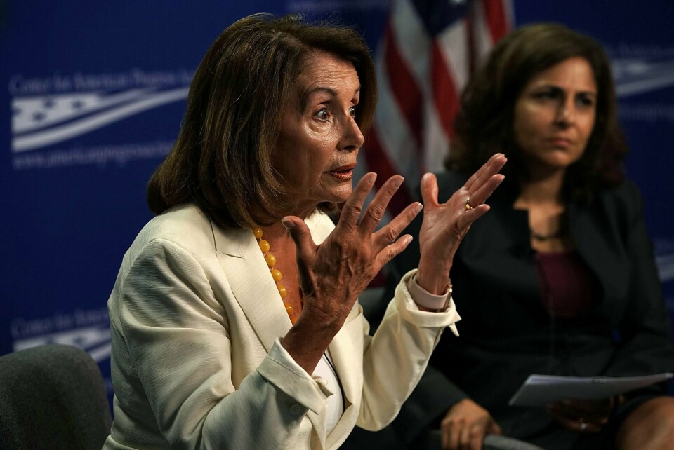 FLAUT: Nancy Pelosi er leder for Demokratene i Representantenes hus. Hun er flau over president Donald Trump.