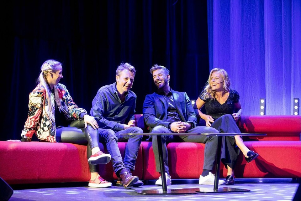 KLAR: Katarina Flatland (til venstre), Fredrik Skavland, Helene Olafsen og Stian Blipp skal sammen ha ansvaret for fredagene på TV 2.