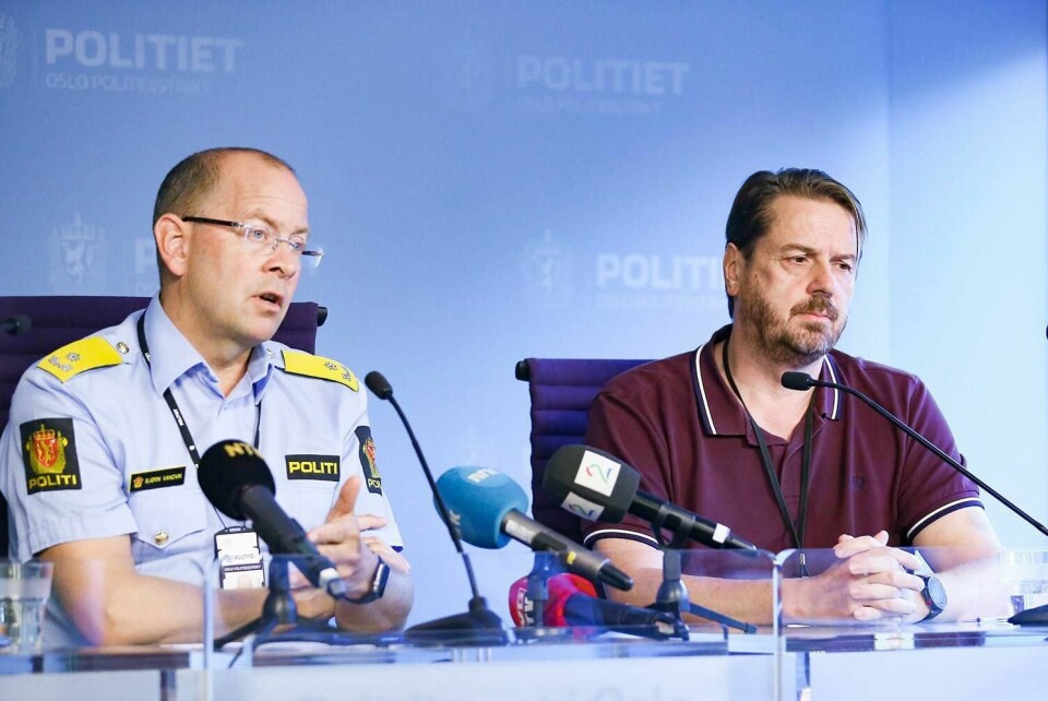 KONFLIKT: Politiet i Oslo sier at det er konflikt mellom to kriminelle grupper. Derfor har det vært skyting i Oslo de siste to ukene. Visepolitimester Bjørn Vandvik og politioverbetjent Roar Kvassheim til høyre.