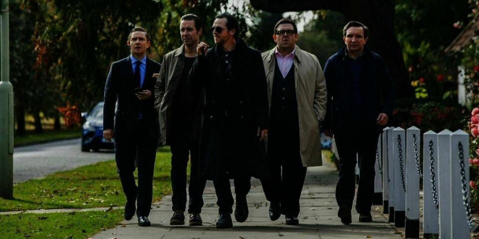 VENNER:  Regissør Edgar Wright samlet kameratene sine da han laget «The World's End». Det passer fint, siden filmen handler om venner som møtes igjen. Filmen har premiere lørdag. har rollen som Gary King.