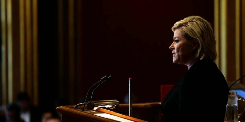 BUDSJETT: Regjeringen la fredag fram endringer i statsbudsjettet for neste år. Finansminister Siv Jensen fortalte om endringene.