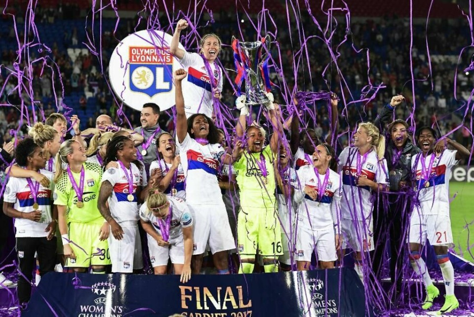 JUBLER: Fotballaget Lyon vant mesterligaen. Norske Ada Hegerberg spiller på det franske laget.