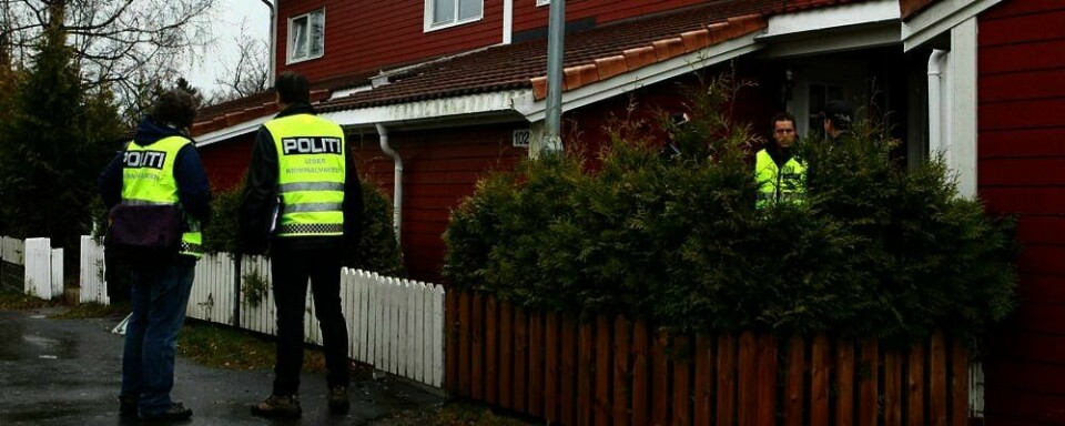 DREPT: I dette rekkehuset på Mortensrud i Oslo ble en mann funnet drept.