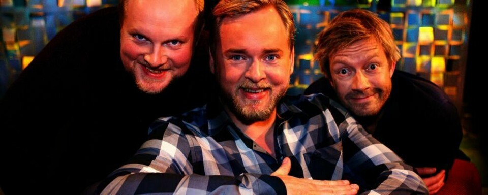 FJOLLER: Steinar Sagen ( til venstre), Tore Sagen ( midten) og Bjarte Tjøstheim tar med seg programmet «Radio-resepsjonen» fra radio til TV.