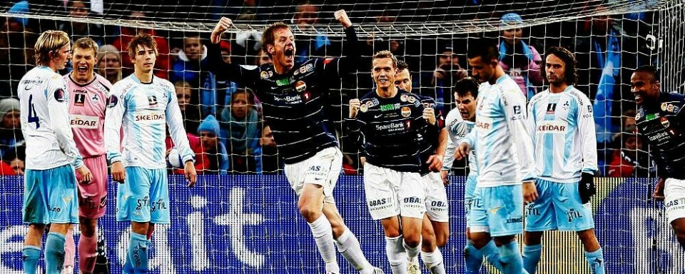 SKÅRET: Glenn Andersen skåret 2-0 målet for Strømsgodset under Cupfinalen søndag.