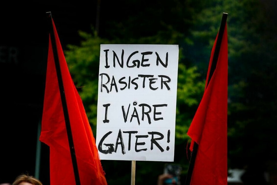 RASISME: Mange har protestert mot rasisme i det siste. Bildet er fra en demonstrasjon mot Stopp islamiseringen i Norge (SIAN).